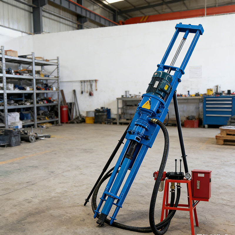 Heavy Equipment In Construction - DTH Drill Rig Portable Down The