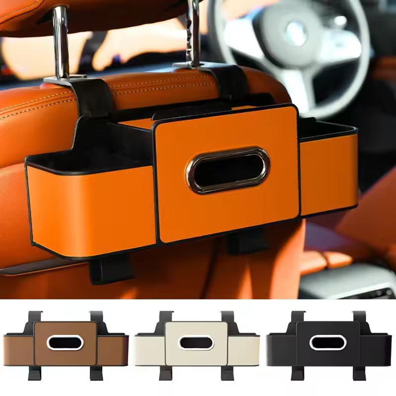Heavy Equipment Storage - Car Seat Organizer with Tissue Box