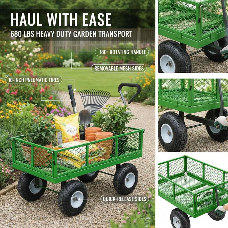 Steel Garden Cart 680 Lbs For  – обзор и цена Heavy Equipment Yard