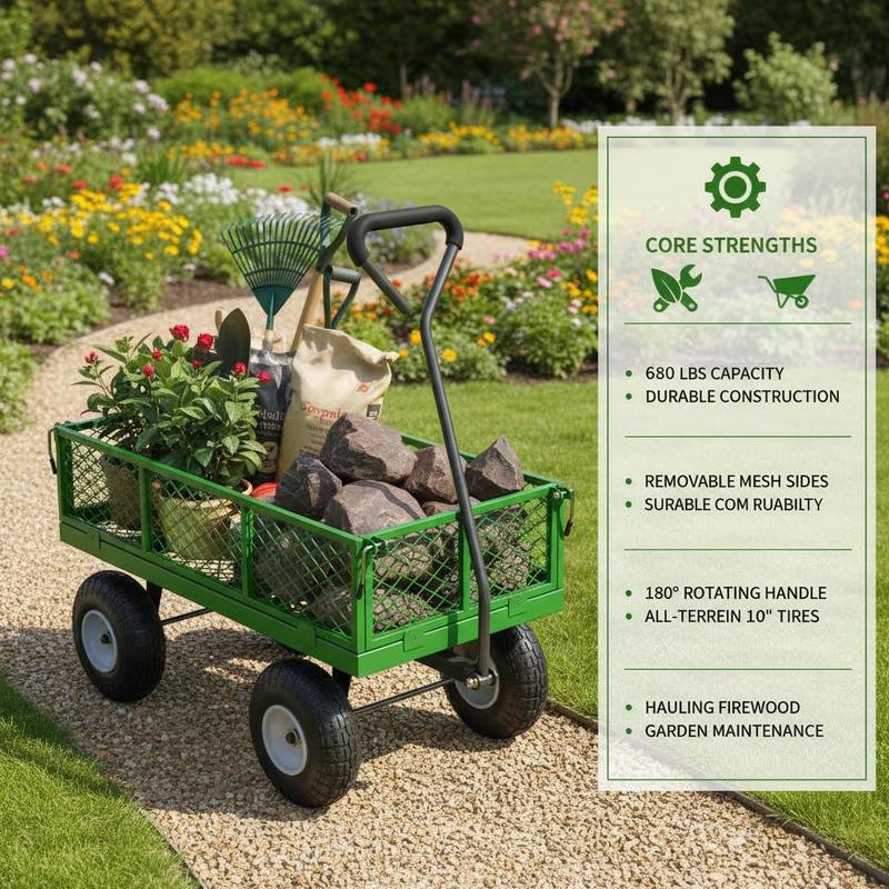 Steel Garden Cart 680 Lbs For  – обзор и цена Heavy Equipment Yard