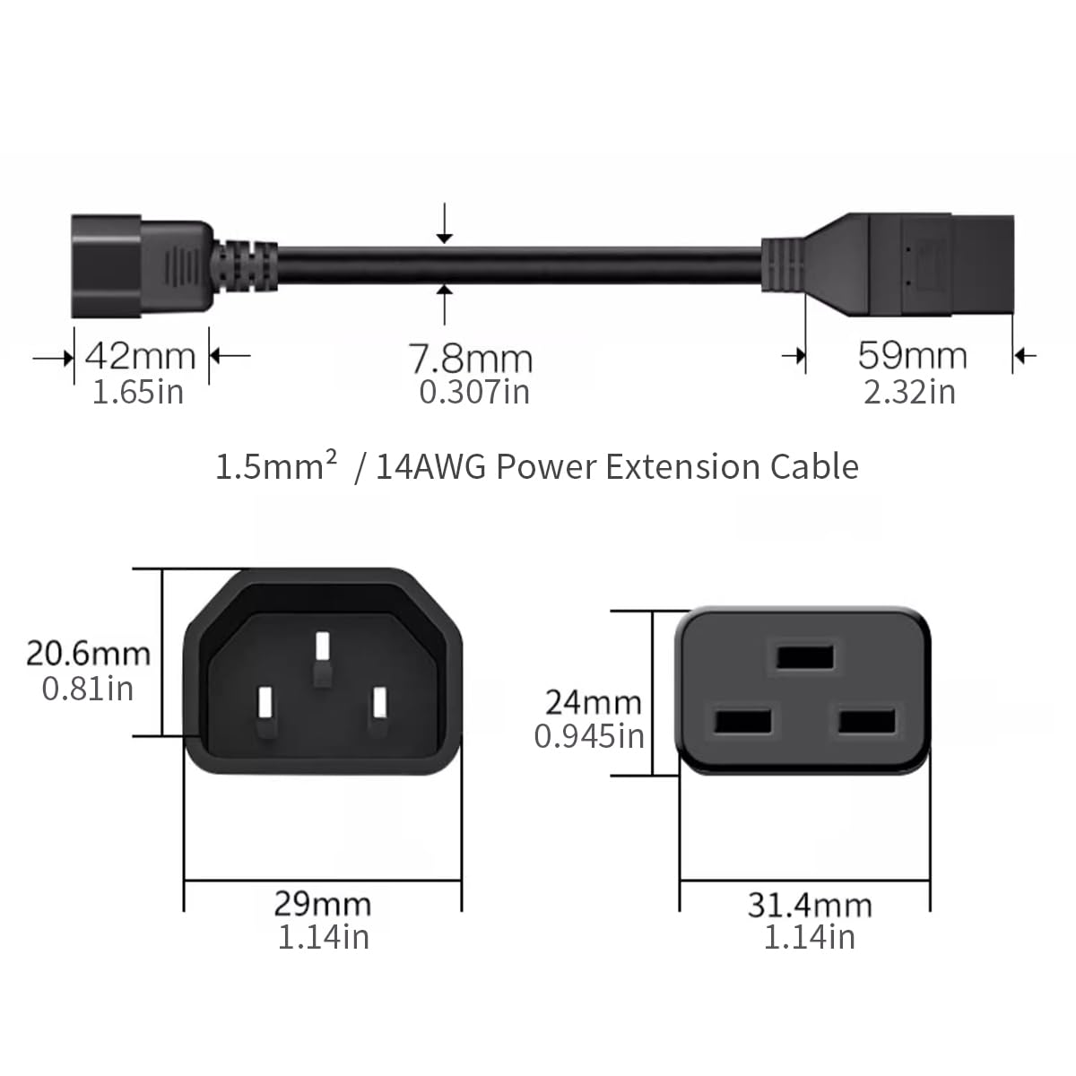TOWE IEC C14 to C19 Power Exte – обзор и цена Heavy Equipment Center