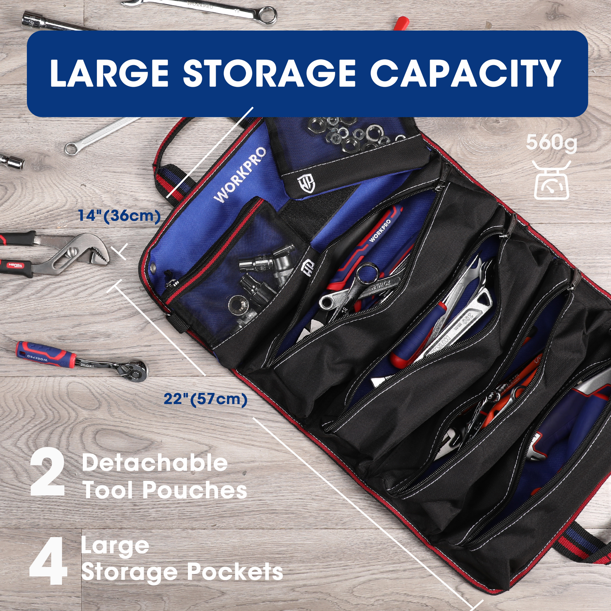 WORKPRO Roll Up Tool Bag with  – обзор и цена Heavy Equipment Storage