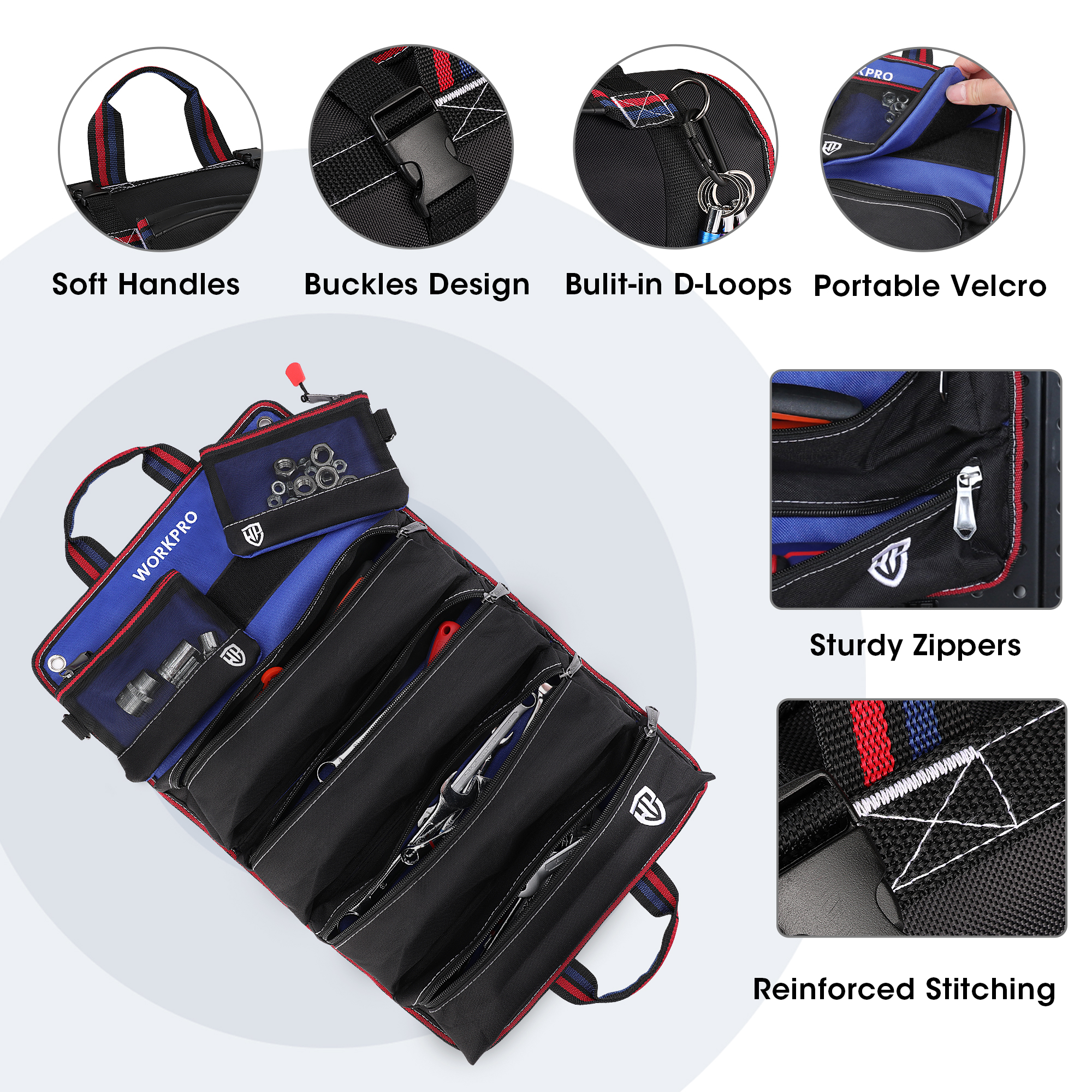 WORKPRO Roll Up Tool Bag with  – обзор и цена Heavy Equipment Storage