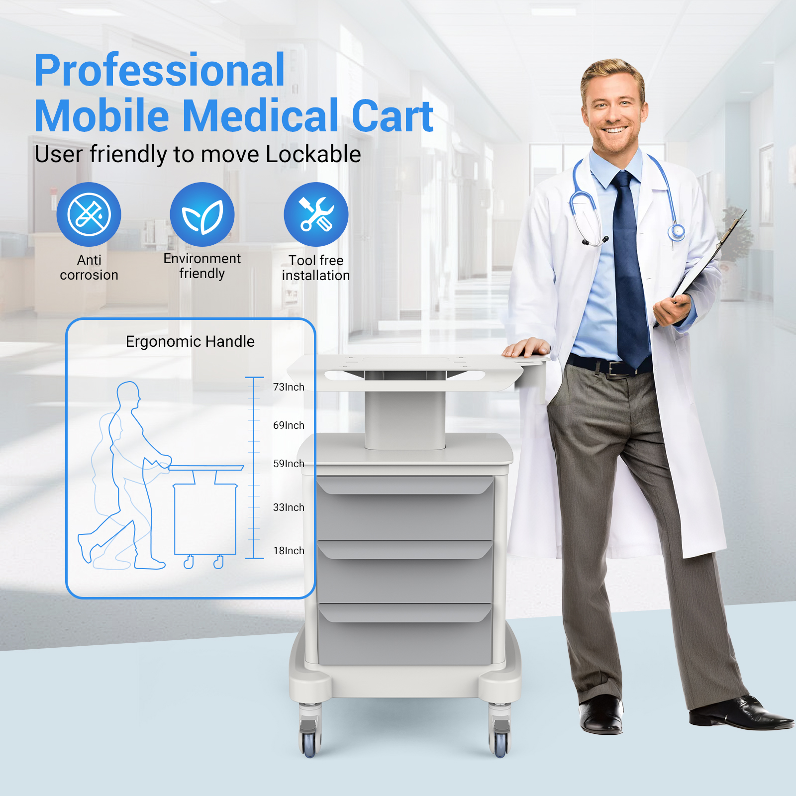 Medical Mobile Trolley Cart Ro – обзор и цена Heavy Equipment Storage