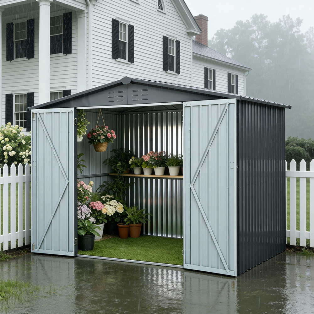 Metal Storage Shed with Double – обзор и цена Heavy Equipment Yard