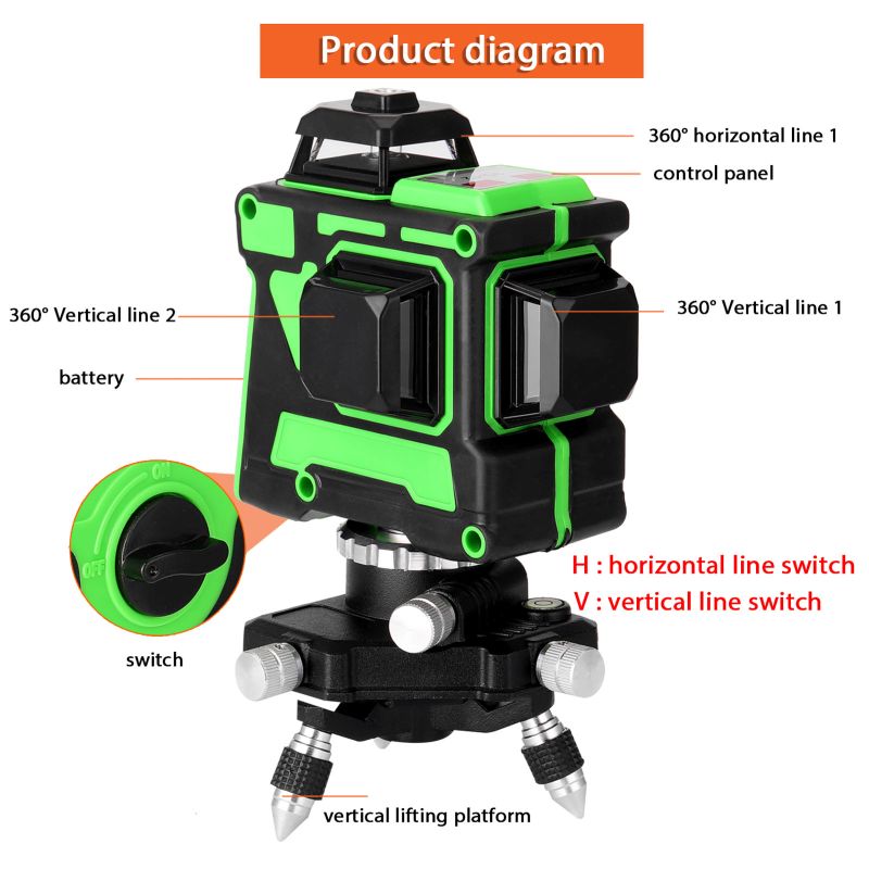 ATV3d 12 Line Outdoor Long Ran – обзор и цена Laser Level Rotary