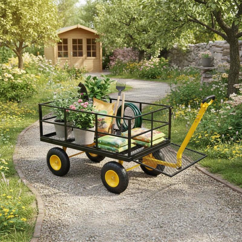 Steel Garden Cart 1400 Lbs For – обзор и цена Heavy Equipment Yard