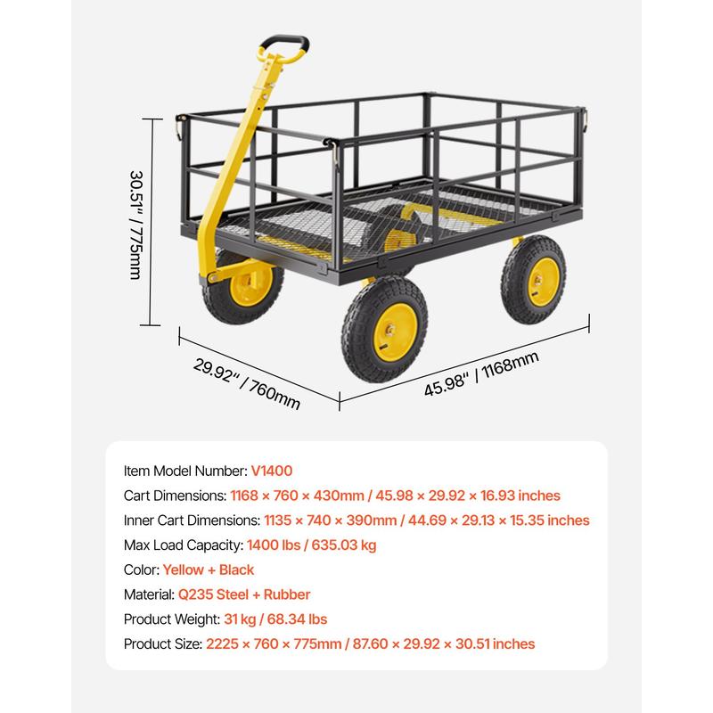 Steel Garden Cart 1400 Lbs For – обзор и цена Heavy Equipment Yard